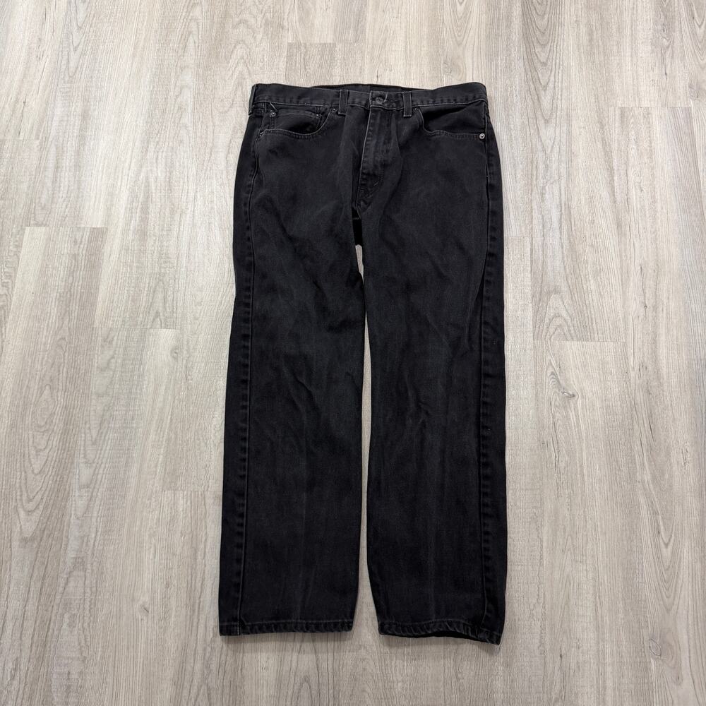 Levis 505 Jeans Men's 36x29 Black Denim Straight Regular Fit Western Rodeo - Picture 2 of 9